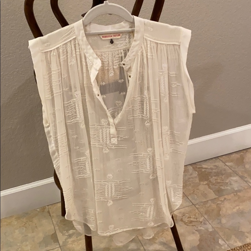 Cream colored, sheet Rebecca Taylor Blouse